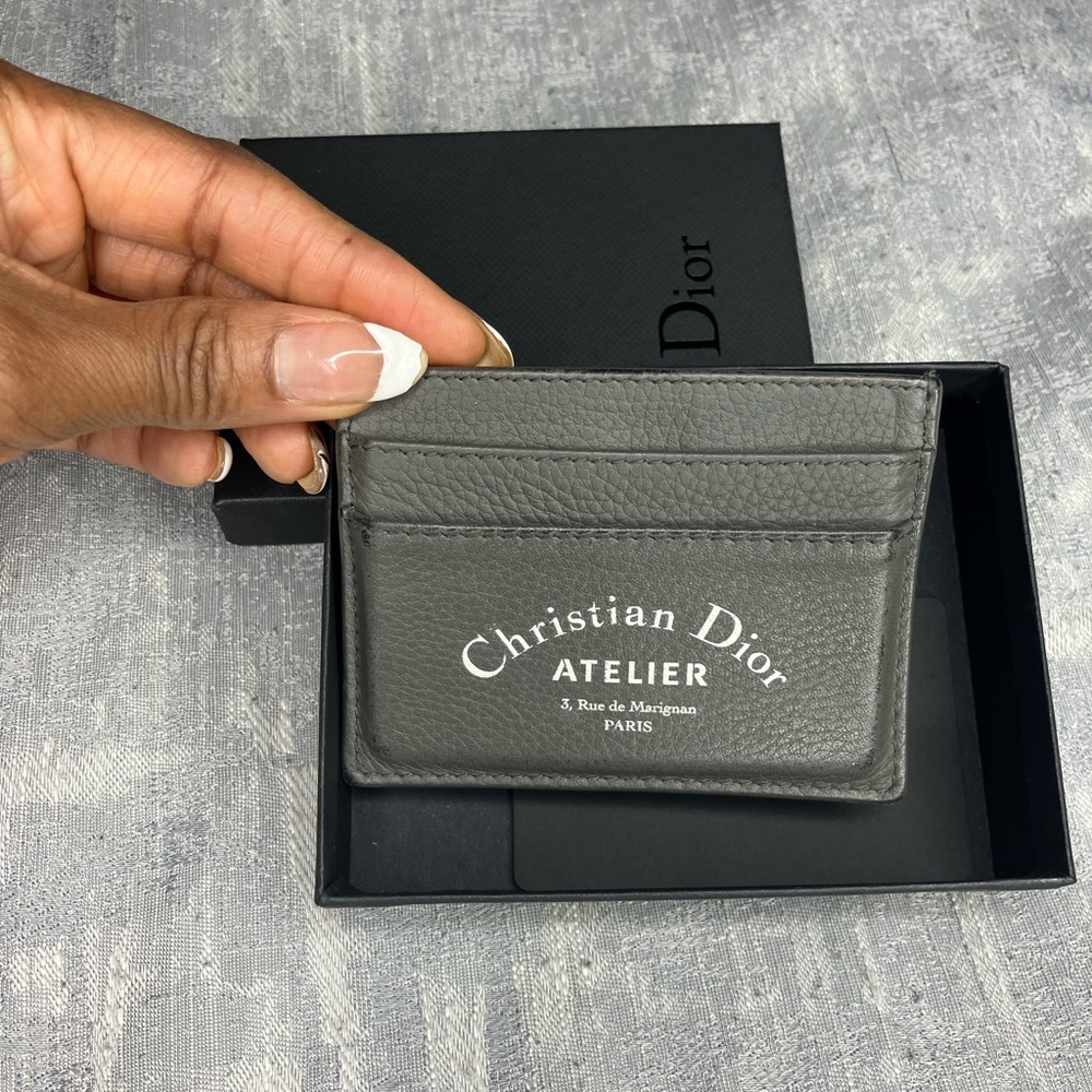Christian Dior mens Slate grey stamped Atelier cardholder